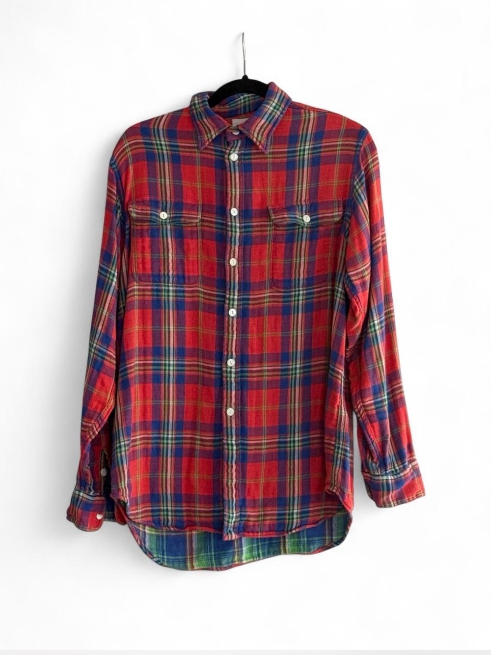 Polo Ralph Lauren 100% Cotton Double-Face Plaid Relaxed Fit Shirt Women’s L